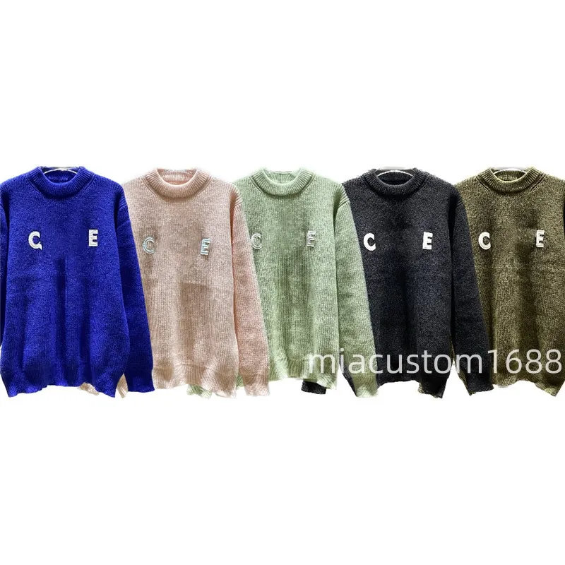 Luxuriöse Kleidung für Damen und Herren, Pullover für Damen, Designer-Pullover, lässiger Strick, Kontrastfarbe, langärmelige Herbstmode, Marken-Top, Damenkragen, Baumwolle