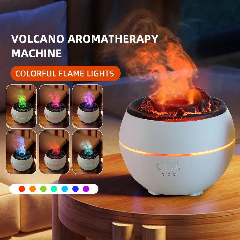 Essential Oil Diffuser with Flame Light, Ultrasonic Super Quiet Diffuser for Aromatherapy Essential Oils Mist Humidifiers with 7 Flame Color, Auto-Off