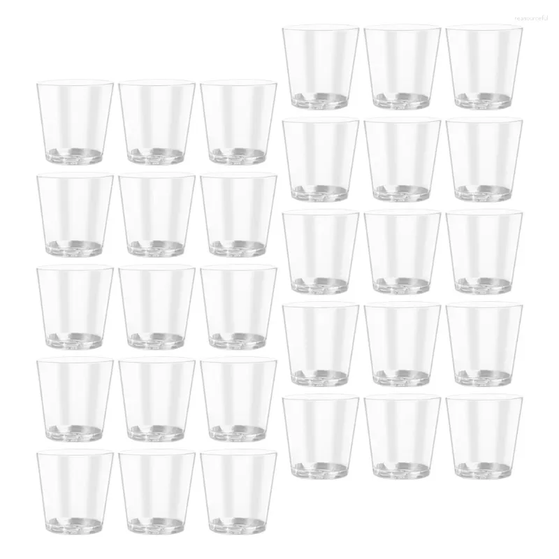 100pcs Clear Plastic Cup Disposable Cups Party Shot Glasses Jelly