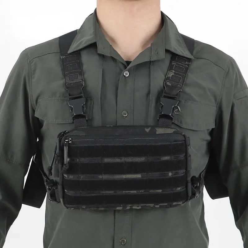 Gilet da uomo 1000D Gilet tattico da esterno Borsa militare CS Wargame Chest Rig Airsoft Magazine Holster Molle System Zaino in nylon da uomo EDC X623D 230827