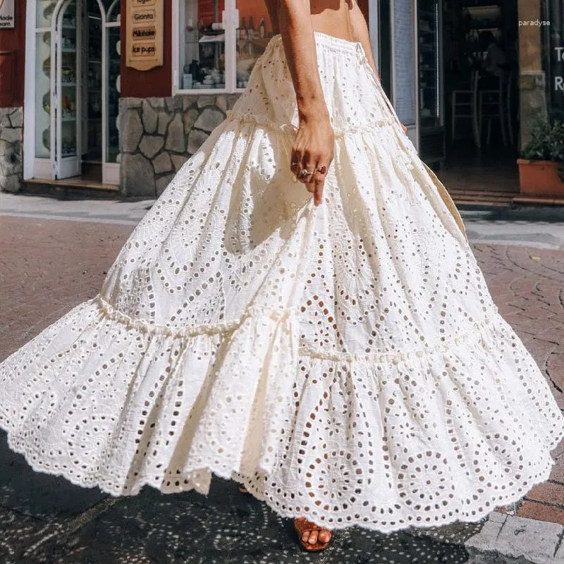 Bohemian French Lady Vintage Embroidered High Waist Lace Crochet