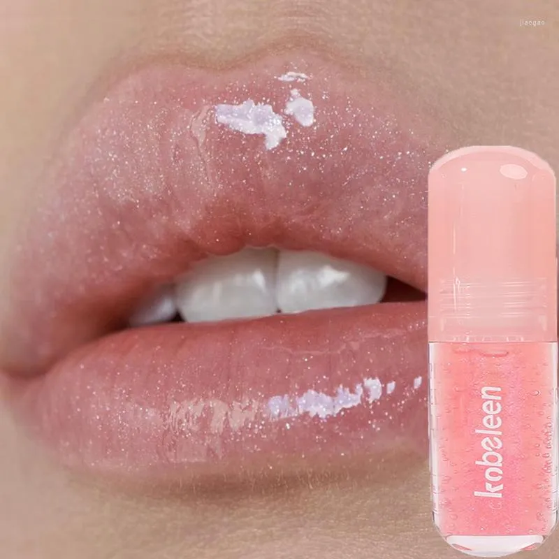 Lip Gloss Crystal Jelly Glitter Tubos Transparente Hidratante Óleo Plumper Duradouro Shimmer Líquido Batom Matiz Cosmético