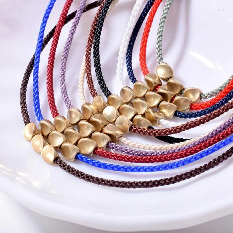 Charm Armband Buddhist flätade handgjorda kopparpärlor armband Lucky Rope Bangles Women Thread Set Luck Success Amulet