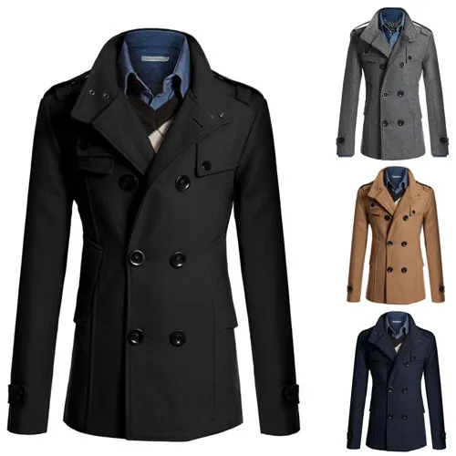 Mens peacoat slim fit hotsell long