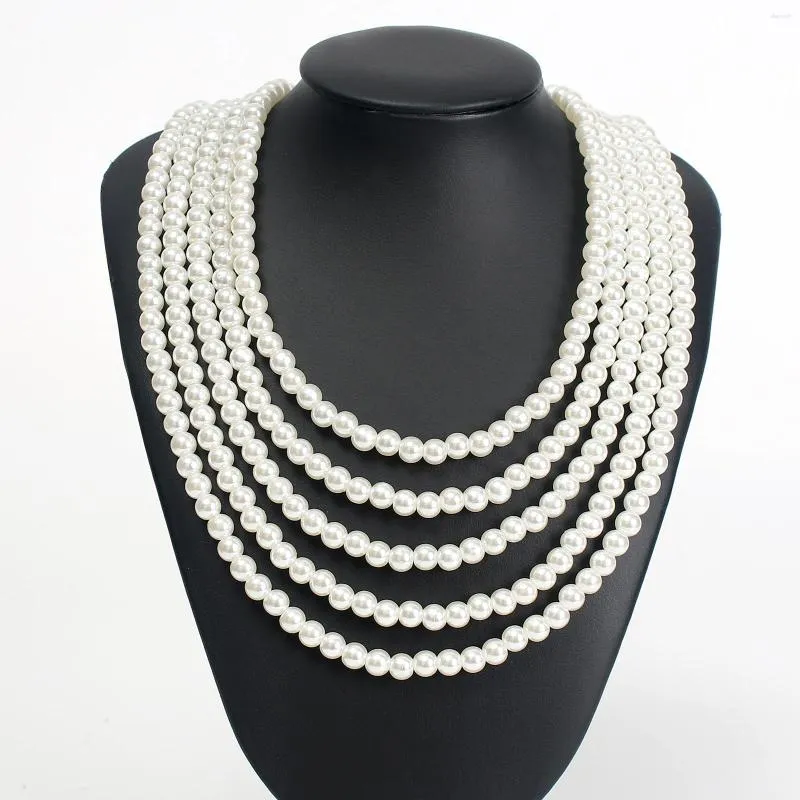 Kettingen 1pcs 6mm 8mm Imitatie Parel Ketting Lengte 40-60cm Dames Sieraden Anniversary Party geschenken