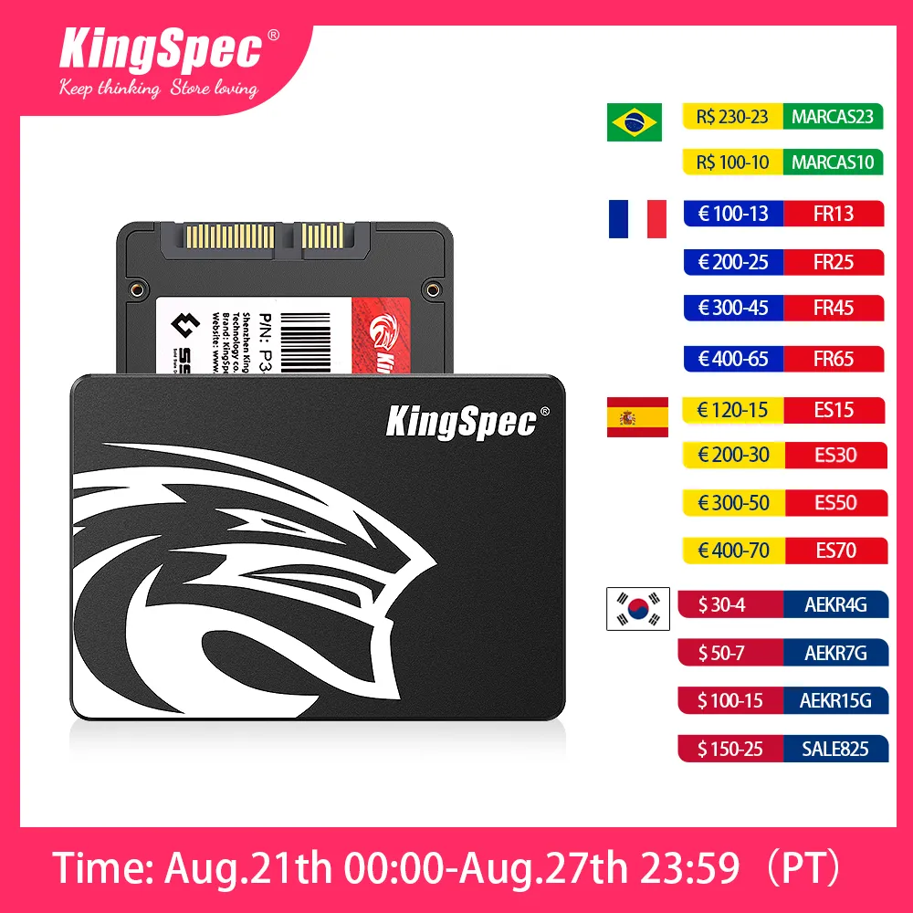 Жесткие диски Kingspec HDD 2,5 "SATA SSD 128GB 256 ГБ 512 ГБ 1 ТБ 2TB SATAIII 240GB 240GB 480GB SSD. Внутренний диск.