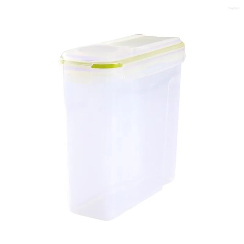 Storage Bottles Plastic Cereal Container 4L Buckle Airtight Dry Food Dispenser Fresh Keeping Box