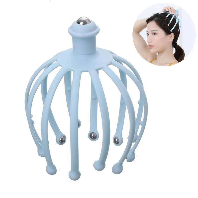 Head Massager 1218 claws Neck Massage Octopus Scalp Stress Relax Spa Healing Alloy Health Care Tool Body Beauty 230826