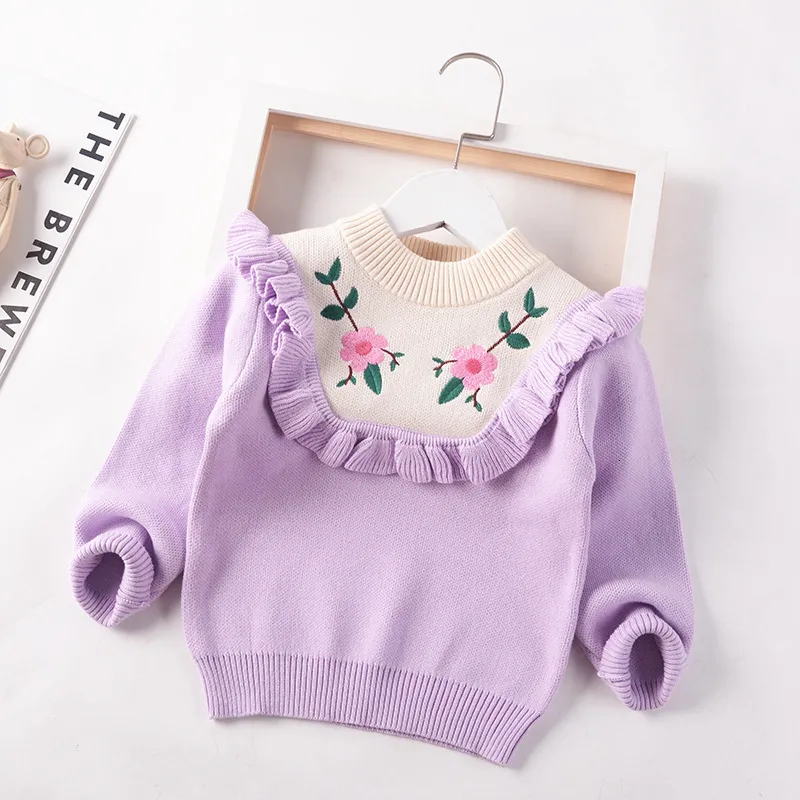 Pullover Girls Sweater Sweater Fashion Childrens Clothing Autumn Baby Tops Pullover Sweater الأطفال