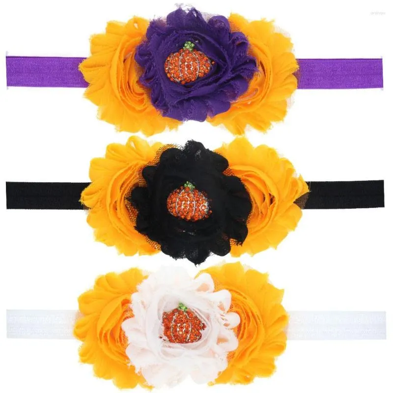 Accessori per capelli USA Top Seller 0-36M Fasce per bambini Bambina con strass Fasce elastiche con zucca Ornamenti Regalo di Halloween per neonati Bambini