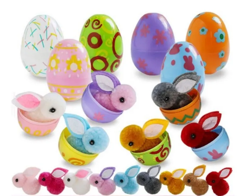 Kid Creative Diy Toy 10st Plastic Easter Eggs Fillers Toys Diy Decoration Toys Rabbit Egg Plast Twisted Egg Toys For Kids Gift Blind Box Toy Huevos de Pascua