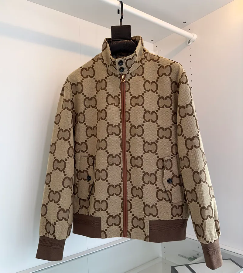 Veste Jacquard décontractée à col montant pour homme, manteau de qualité supérieure avec fermeture éclair, collection automne/hiver 2023