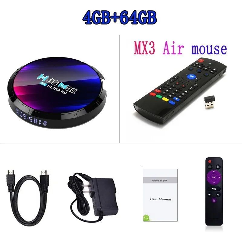 H96 MAX RK3528 Android TV Box Android 13 Quad Core Support 4K Video Wifi6  BT5.0