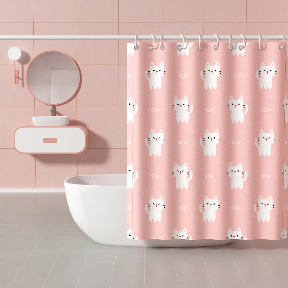 Shower Curtains Waterproof Fabric Shower Curtains With Hooks Cute Cartoon Funny Shower Curtain For Bathroom Curtain Accessories 230826