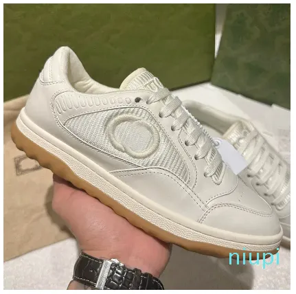 Baskets en cuir Vintage G pour femmes, marque de styliste, paire brodée, baskets décontractées B22, petites chaussures blanches