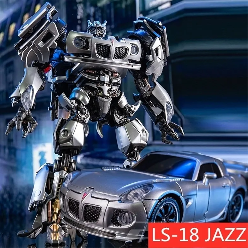 Brinquedos de transformação Robôs EM ESTOQUE AOYI Transformação LS-18 LS18 Jazz KO MPM09 MPM-09 Racing Car GT Versão fina-revestida Modelo Action Figure Robot Toy 230827