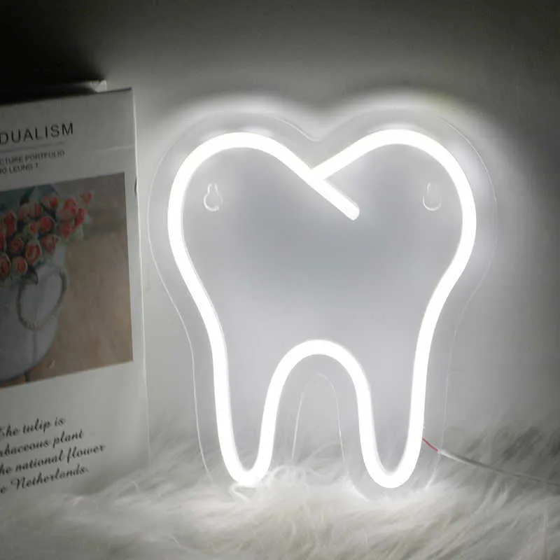Colorful LED Tooth Neon Sign For Party Table, Shop, Window, And Room ...