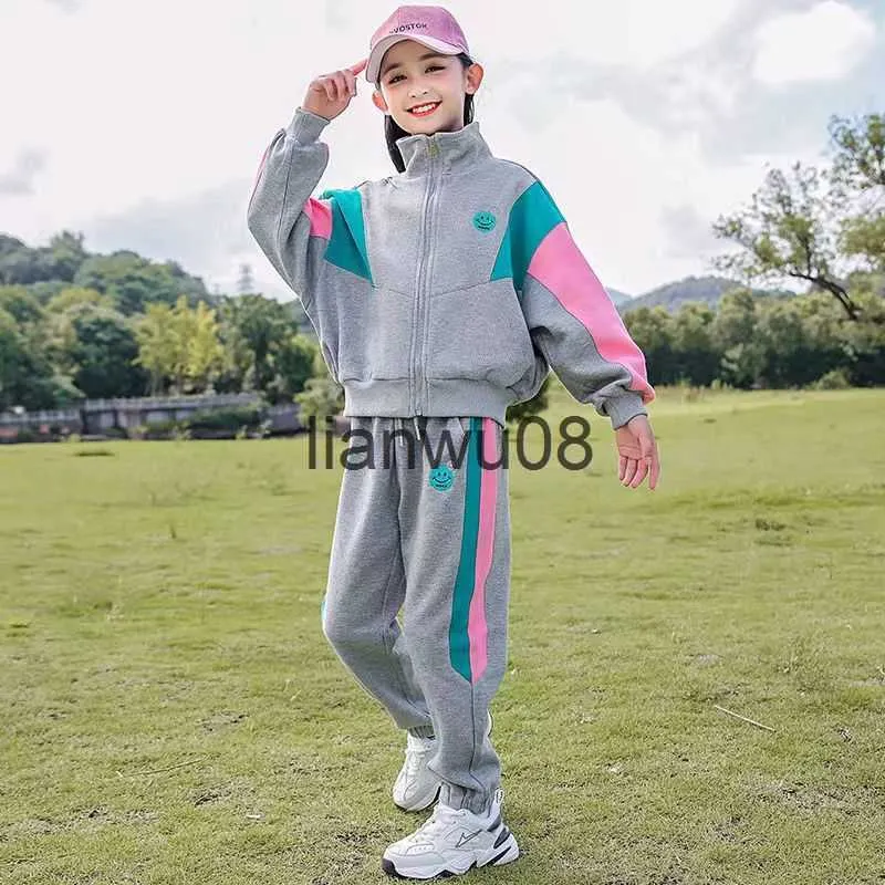 Комплекты одежды для девочек наборы одежды Осенний Зимний спорт с длинными рукавами брюки 2pcs Детская одежда.
