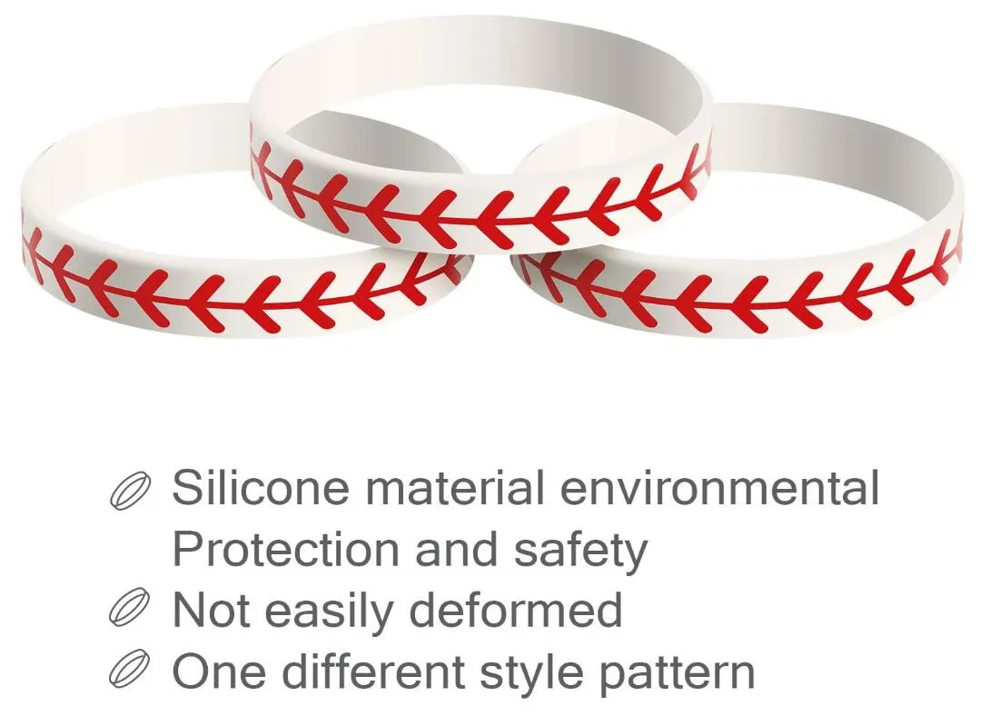 Titanium Sport Accessories 48pcs silicone bracelet Softball Bracelet Softball Wristband Silicone Bracelet Softball Gift for Softball Player and Softball Teams