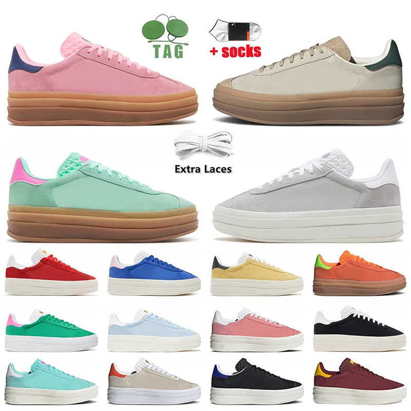 Gazelle Bold Platform Designer Shoes Womens Casual Gazelles Plate forme Sneakers Grey White Solar Orange Green Pink Glow Gum OG Original Super Pop