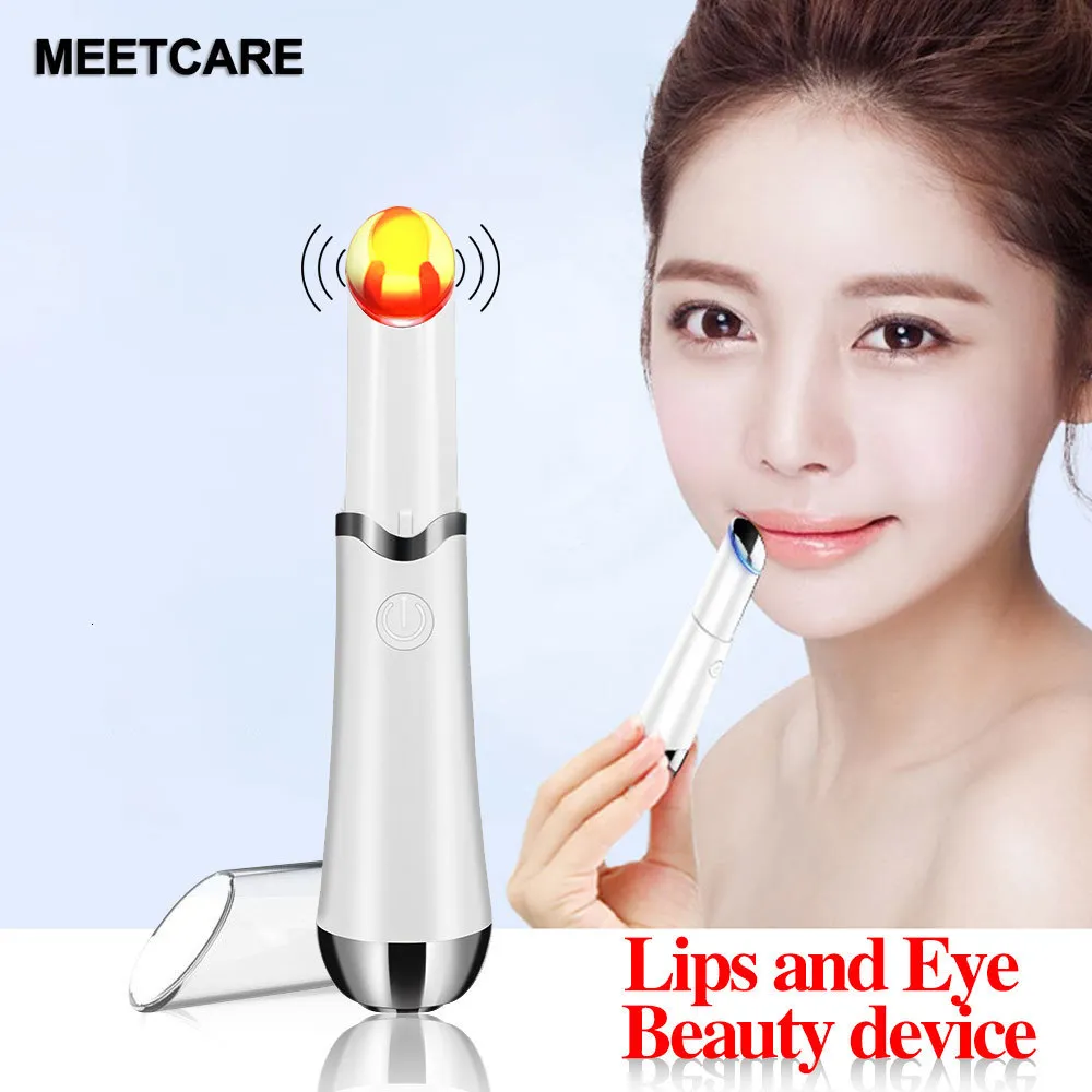 Face Care Devices Mini Electric Eye Massager Vibrator Roller Ionic Anti Ageing Wrinkle Dark Circles Bag Three Color Light Lift Device 230828