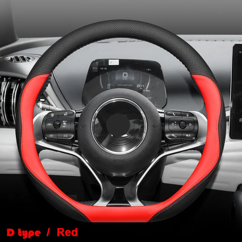 Premium Leather Steering Wheel Covers Makro For BYD Atto 3 Yuan Plus