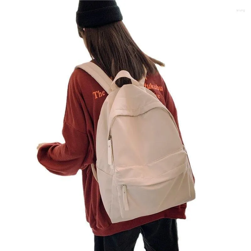 Stylish Canvas Backpack Women Lightweight School Bookbag For Teens