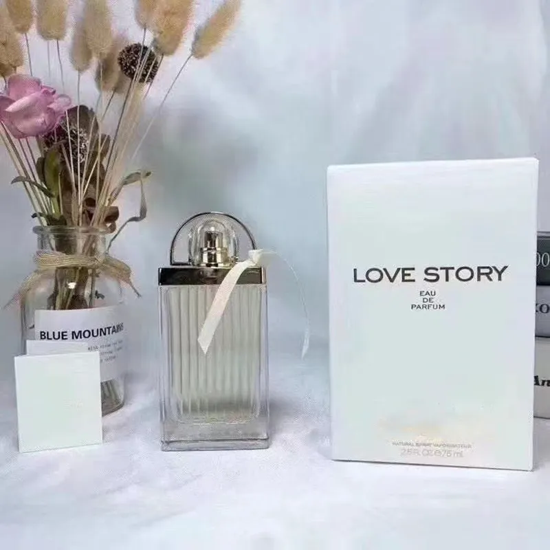 Women Perfumes Famous LOVE STORY Female Spray Cologne 75ML EDP Brand Natural Ladies Long Lasting pleasant Fragrances For Gift 2.5 FL.OZ Charming Scent Dropship