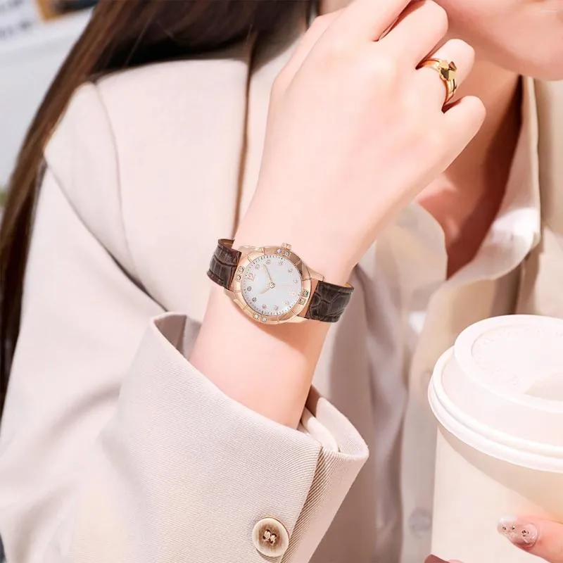 腕時計女性の時計Quartzダイヤルデジタルポインターグロー女性と女の子のためのミニマリストの絶妙なリロジェス