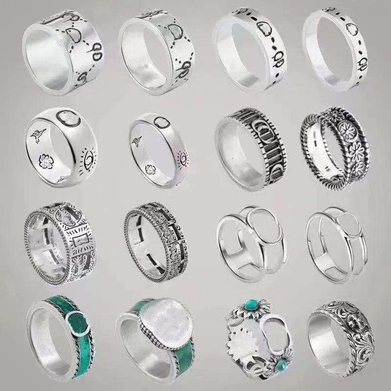 Anel banhado a prata anéis de designer de moda para homens e mulheres anéis moda jóias fornecimento