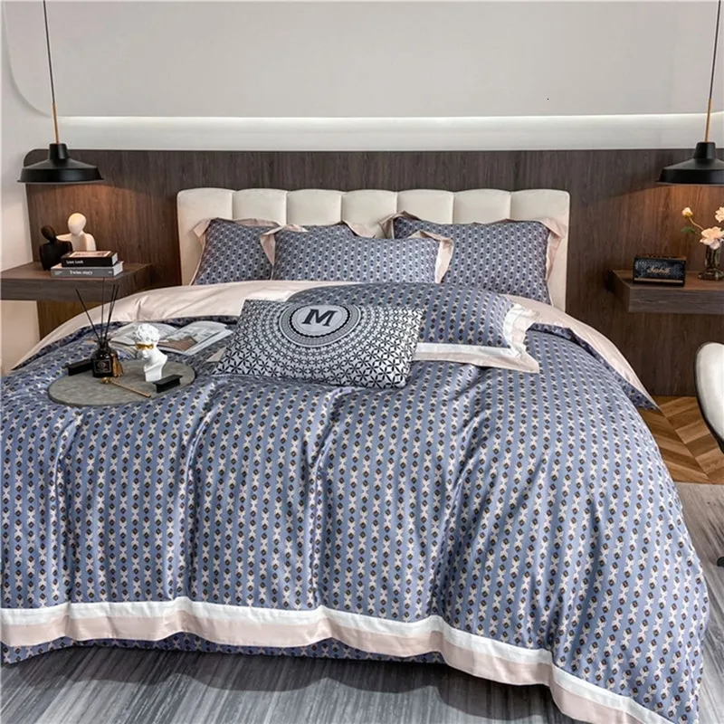 Sängkläder sätter 22 färger sovrum modernt trångt kudde barn hem textil mjuk säng linne sängkläder set dubbel ru europe ... 230827