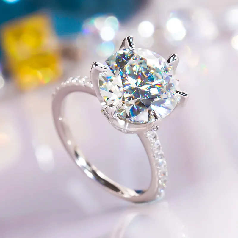 Sterling S925 Silver Wedding Rings D color VVS Moissanite Ring –  mybestloveinc