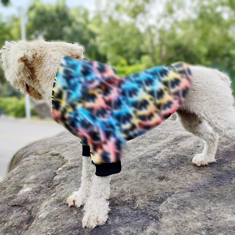 Pet Dog Hoodie Jacket Schnauzer Teddy Puppy Puppy Trendy Tryckt Autumn Winter Warm Windproect Coats Fashion Cotton Clothle Clothes