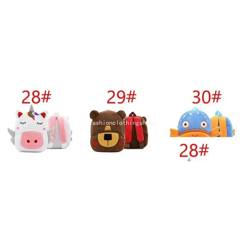 kids plush animal backpacks dinosaur puppy panda moneky unicorn bear elephant giraffe 30 designs zoo 3d shoulders backpack kindergarten