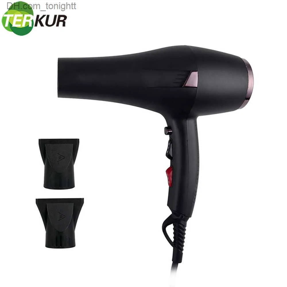 Sèche-cheveux professionnel 2400 W, souffleur à vent chaud et froid, puissant, compact, multifonction, 2 vitesses, 3 buses de collecte de chauffage Q230828