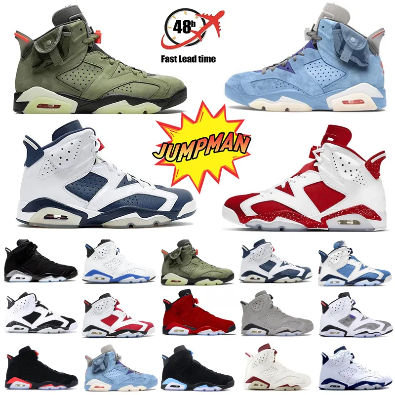 Jumpman 6 Georgetown Chaussures de basket-ball 6s Rouge Oreo UNC Accueil Midnight Navy Carmine Bordeaux Infrarouge Électrique Vert Lavé Denim Olive Mnes Baskets