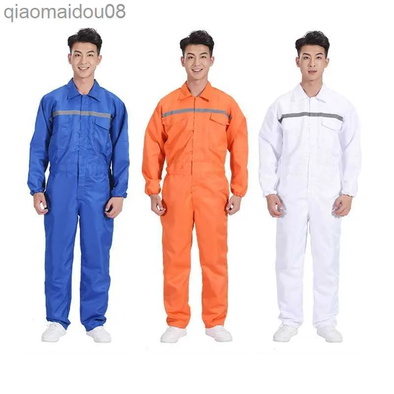 Protective Clothing Work Clothing For Men Reflective Worker Coveralls Long sleeves auto repair dust proof Working Overalls labor porter Uniforms 4XL HKD230826