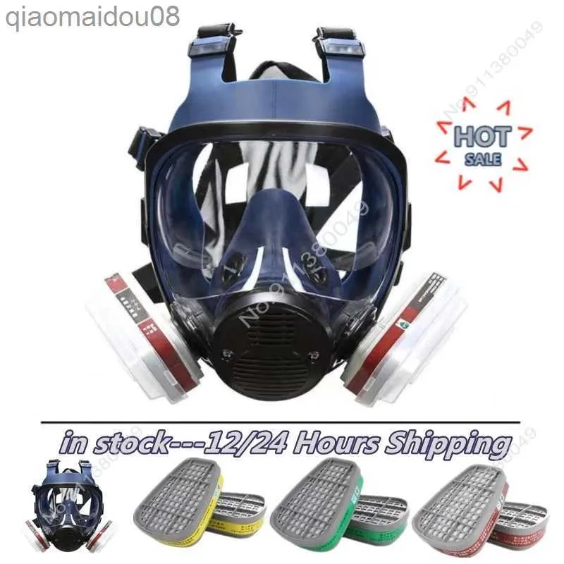 Beschermende kleding 15/17 in 1 chemisch gasmasker van hoge kwaliteit nieuw gasmasker verf insecticide spray siliconen volgelaatsmasker filter voor laboratoriumlassen HKD230826