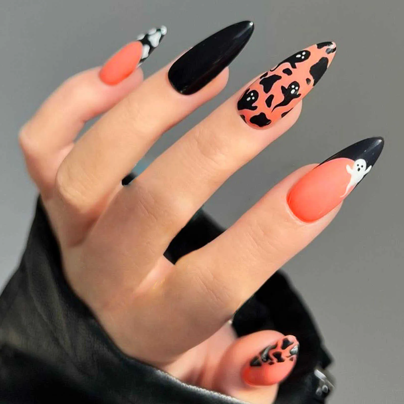 Buy Poliphili 24Pcs Matte Colorful Long Acrylic False Nails Pure Color Full  Coverage Stiletto Shape Art Tips Multi-Color Fake Nail (Red) Online at Low  Prices in India - Amazon.in
