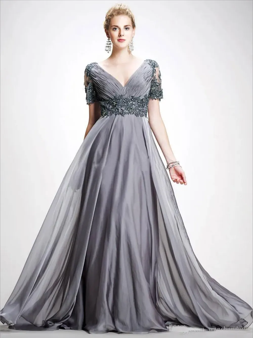 grey plus size prom dresses Gray Long Mother Of The Bride Evening Gowns Dresses June25 Sale