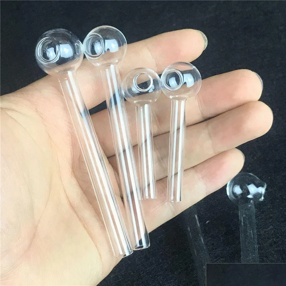 Pipes à fumer 6cm 10cm 12cm Tuyau de brûleur à mazout en verre Mini épais Pyrex Clear Test St Tube Brûleurs pour accessoires de bong d'eau Drop Delivery Dhvlk