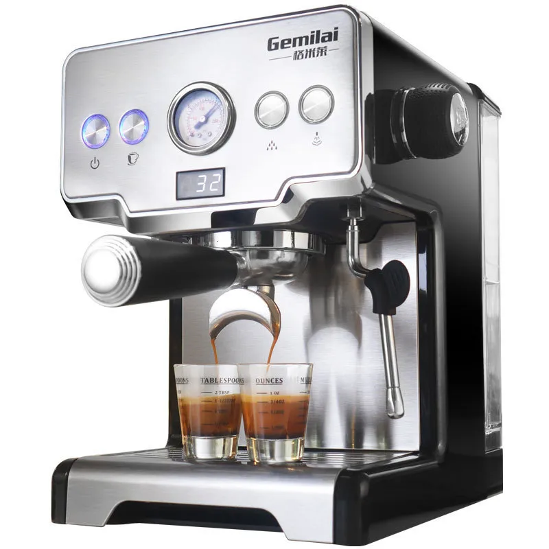 Moedores de café manuais 15 bar máquina italiana de aço inoxidável vapor semiautomático leite bolha espresso fabricante comercial CRM3605 230828