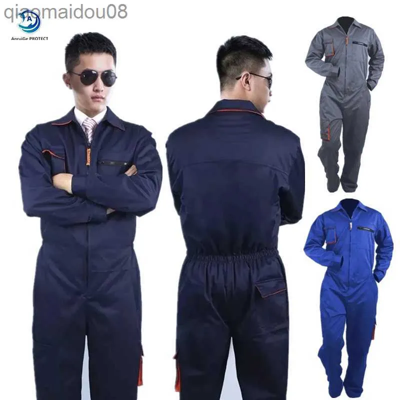 Protective Clothing 2021Work Overall Uniform Men Women Working Coveralls Welding Suit Car Repair Workshop Mechanic Plus Size clothes HKD230826