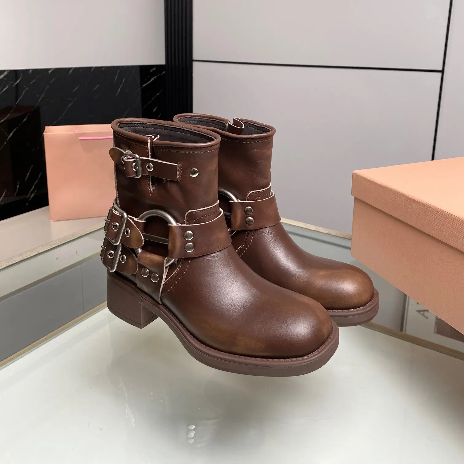 Classic Designer Vintage Luxury Women Boots Tall High Platform