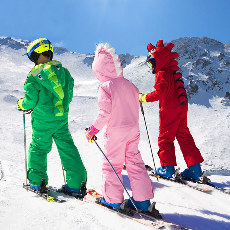 Combinaisons de ski coupe-vent pour enfants, combinaisons de neige une  pièce, sweat à capuche d'hiver, vêtements de sport chauds, salopette de  neige