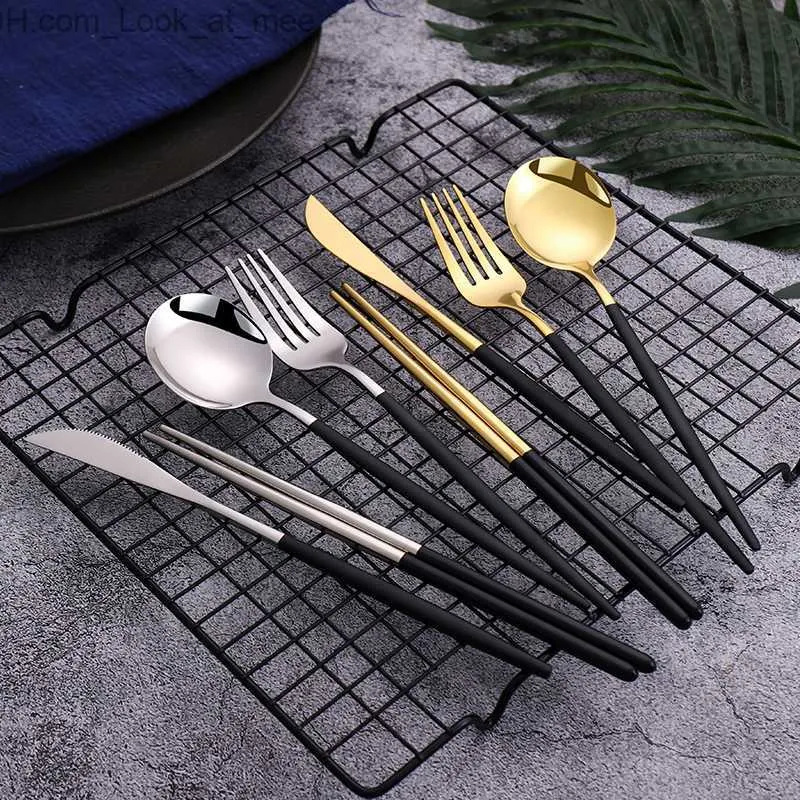 Luxury Style Flatware Set Matte Black Silverware Set 304 