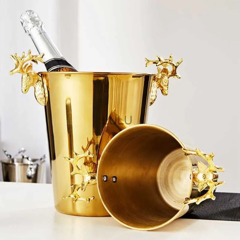 Stainless Steel Elk Carving Metal Bucket Wilko For Wine And Beer