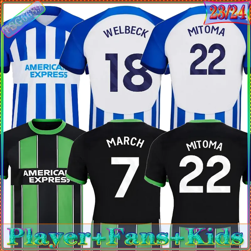 Fans de joueurs 2023 2024 Jersey de football Joao Pedro Milner Julio Dahoud Enciso Caicedo Dunk Estupinan Veltman Ferguson Welbeck Football Hommes Chemises pour enfants