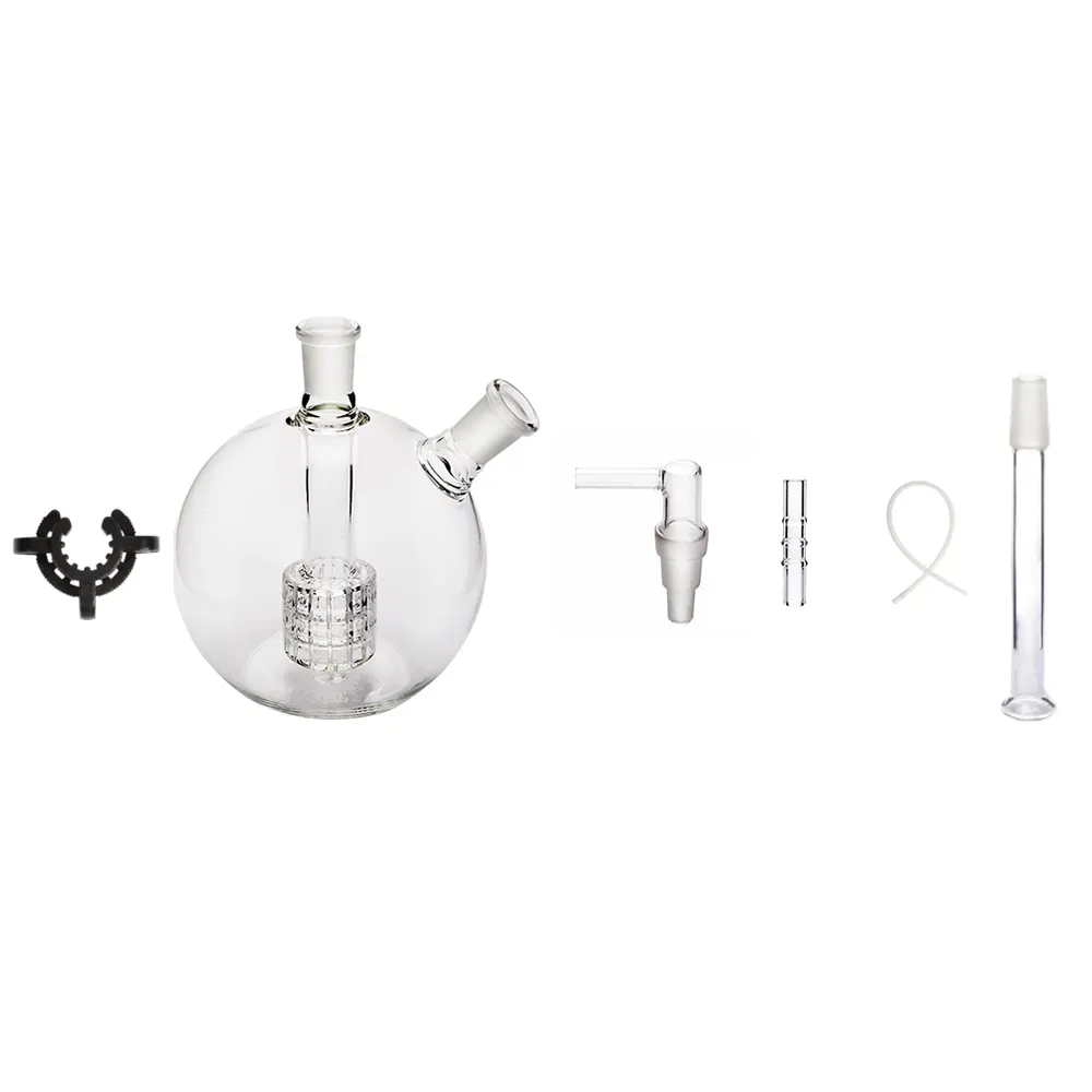 14mm Female Mega Globe Glass Bubbler Adapter Kit With Whip Mouthpiece