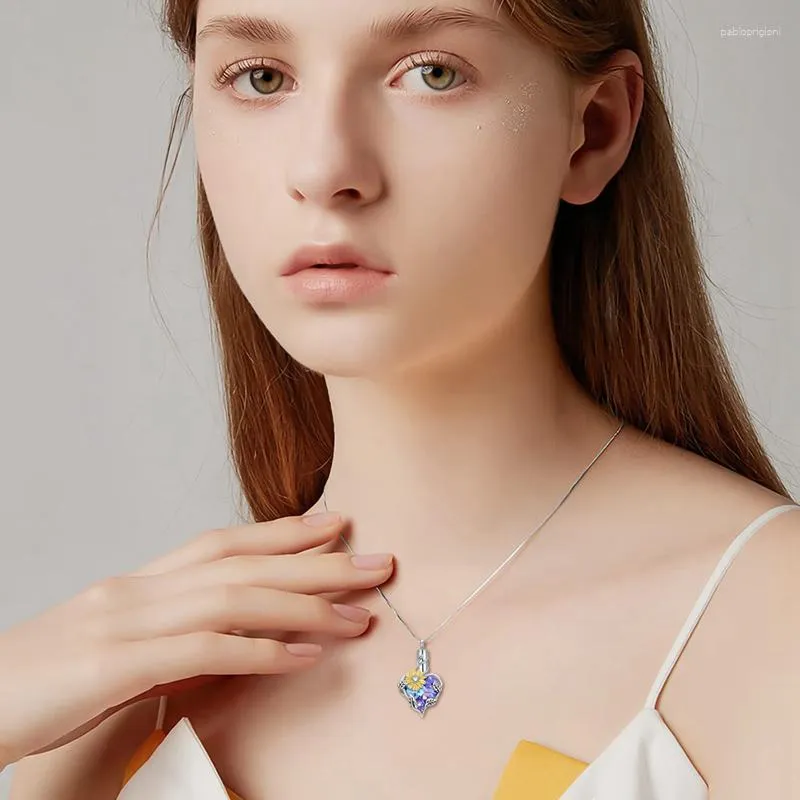 Collane con ciondolo Collana con urna a forma di cuore Suower per donne Gioielli per cremazione Ceneri Ricordo umano Catena per clavicola commemorativa_voghion.com